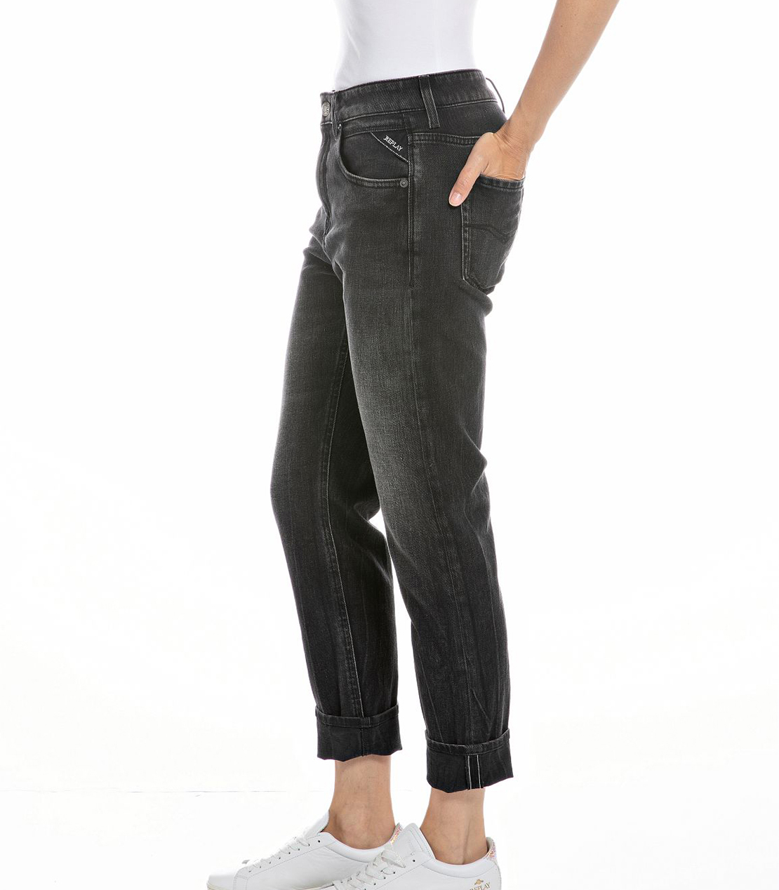 スリムボーイフィット MARTYリサイクル360°デニム 詳細画像 ブラック 3